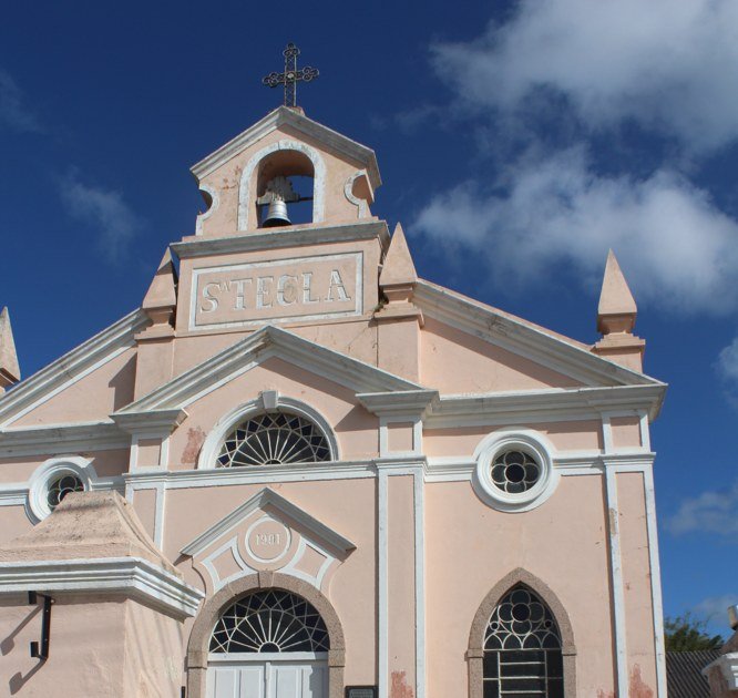 Fachada da Igreja Santa Tecla, em Capão do Leão — RS, um dos projetos de restauro acompanhados pela Tempo Patrimônio e Cultura